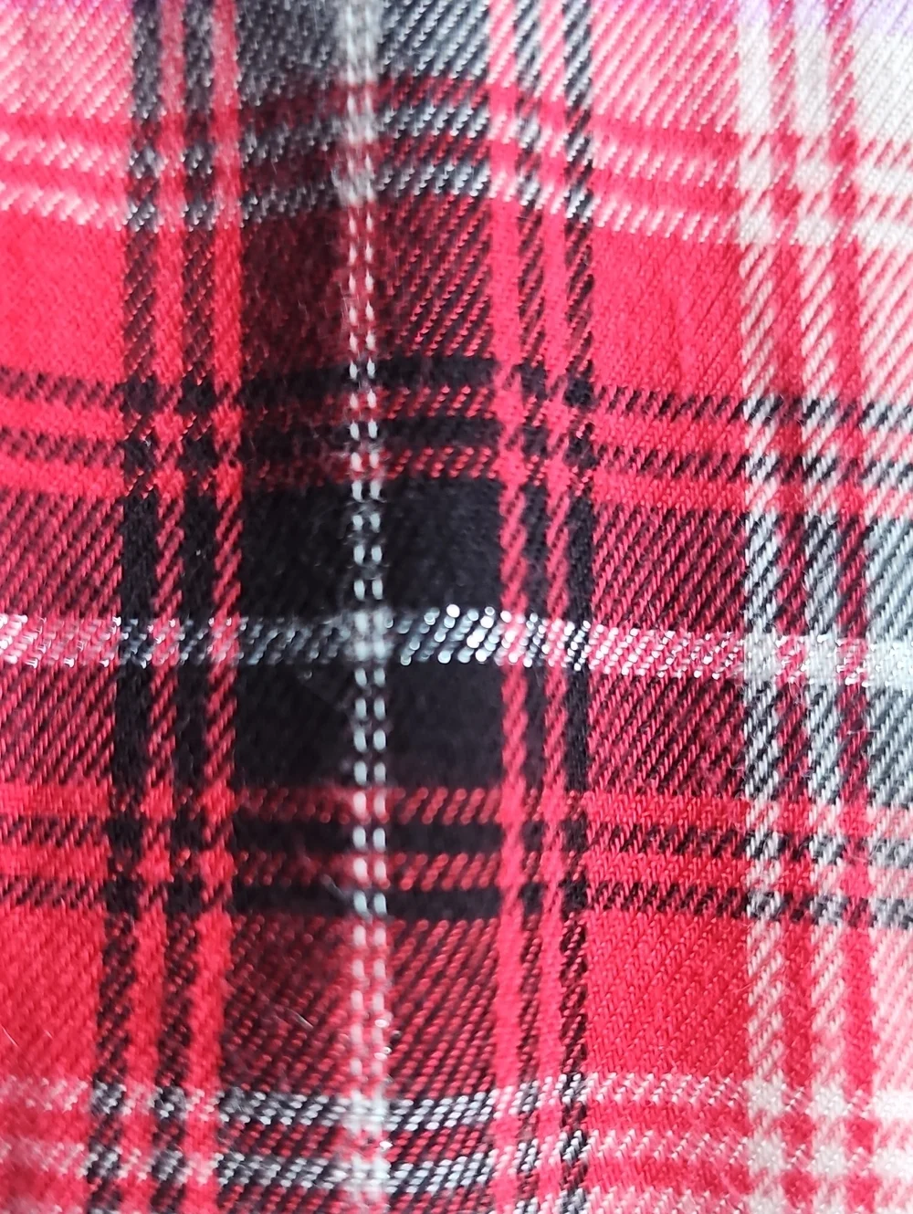 Victoria's Secret Long Slv Button Front Pink Red Plaid Flannel Sleep Dress Med